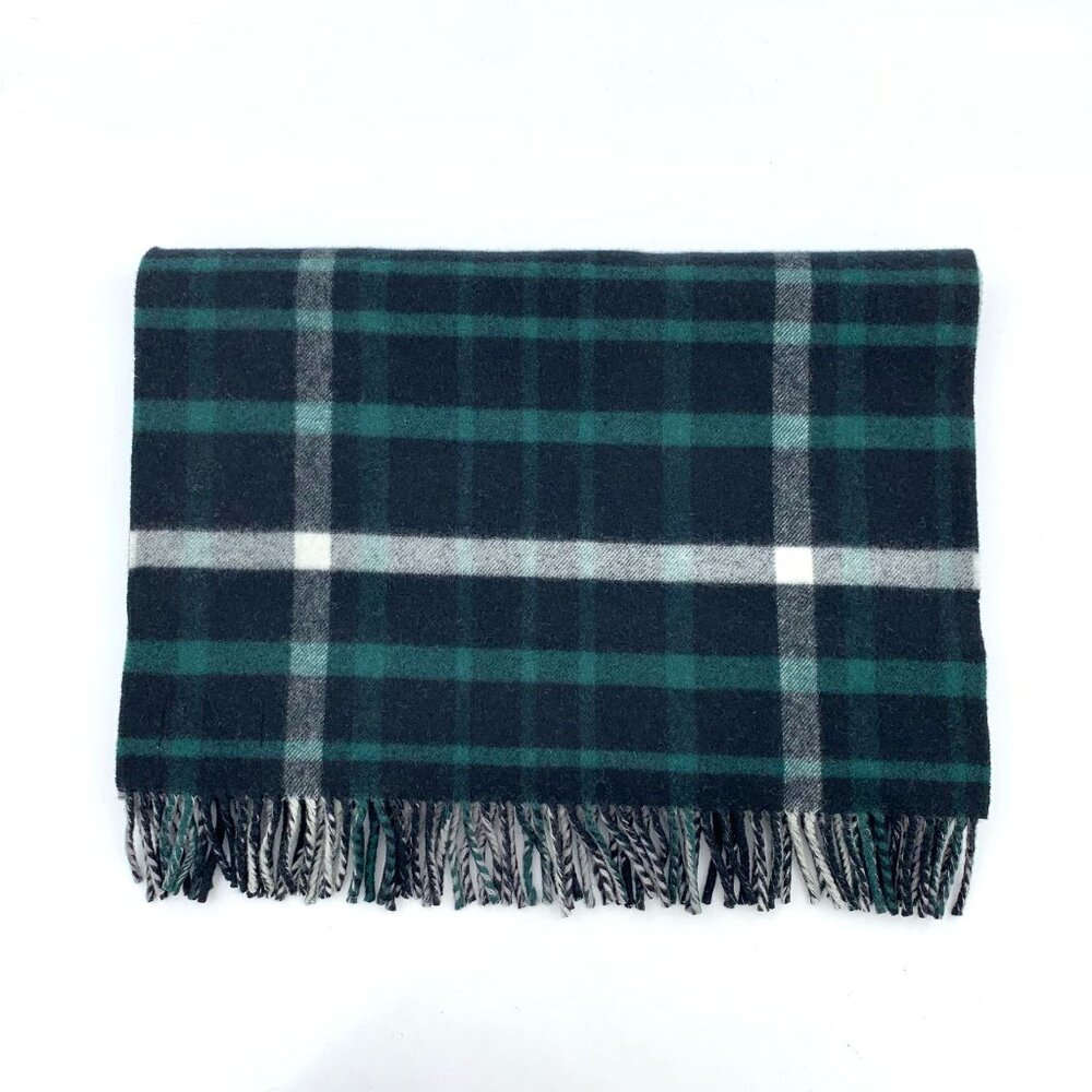 Burberry Color-Block Check Wool Fringe Scarf 200*50cm Brand New with Tags